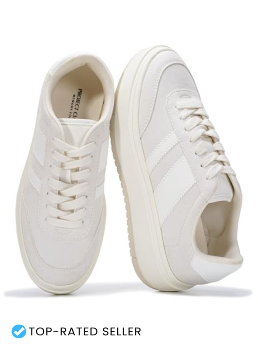 Platform Sneakers Womens Lace-Up Memory Foam Comfortable Fashion Shoes